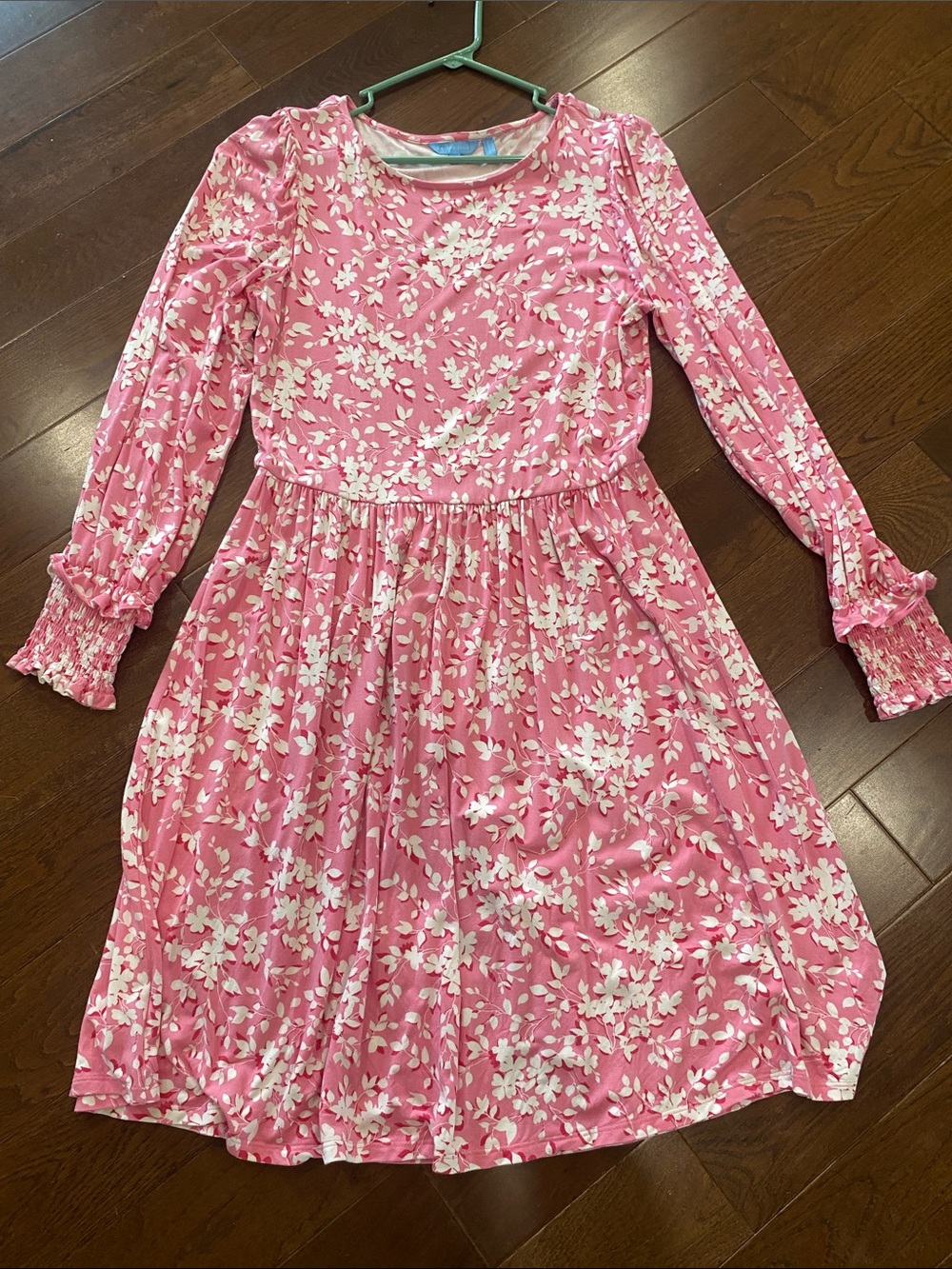 Draper James Pink Floral Long Sleeve Casual Dress